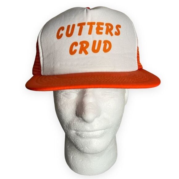 Vintage Cutters Crud SnapBack Hat Topac Orange Trucker Cap Large - Picture 1 of 6